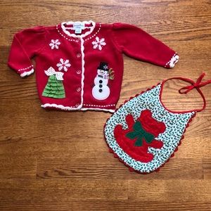 Kids Christmas Sweater and Bib